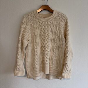 J.Crew Cream Cable Knit Sweater in Medium